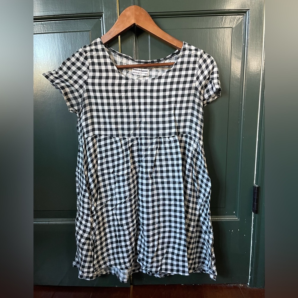 american apparel black and white baby doll dress